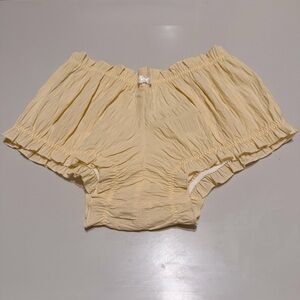 NWOT For Love and Lemons Puckered Yellow Gingham Bloomer Short - Size L